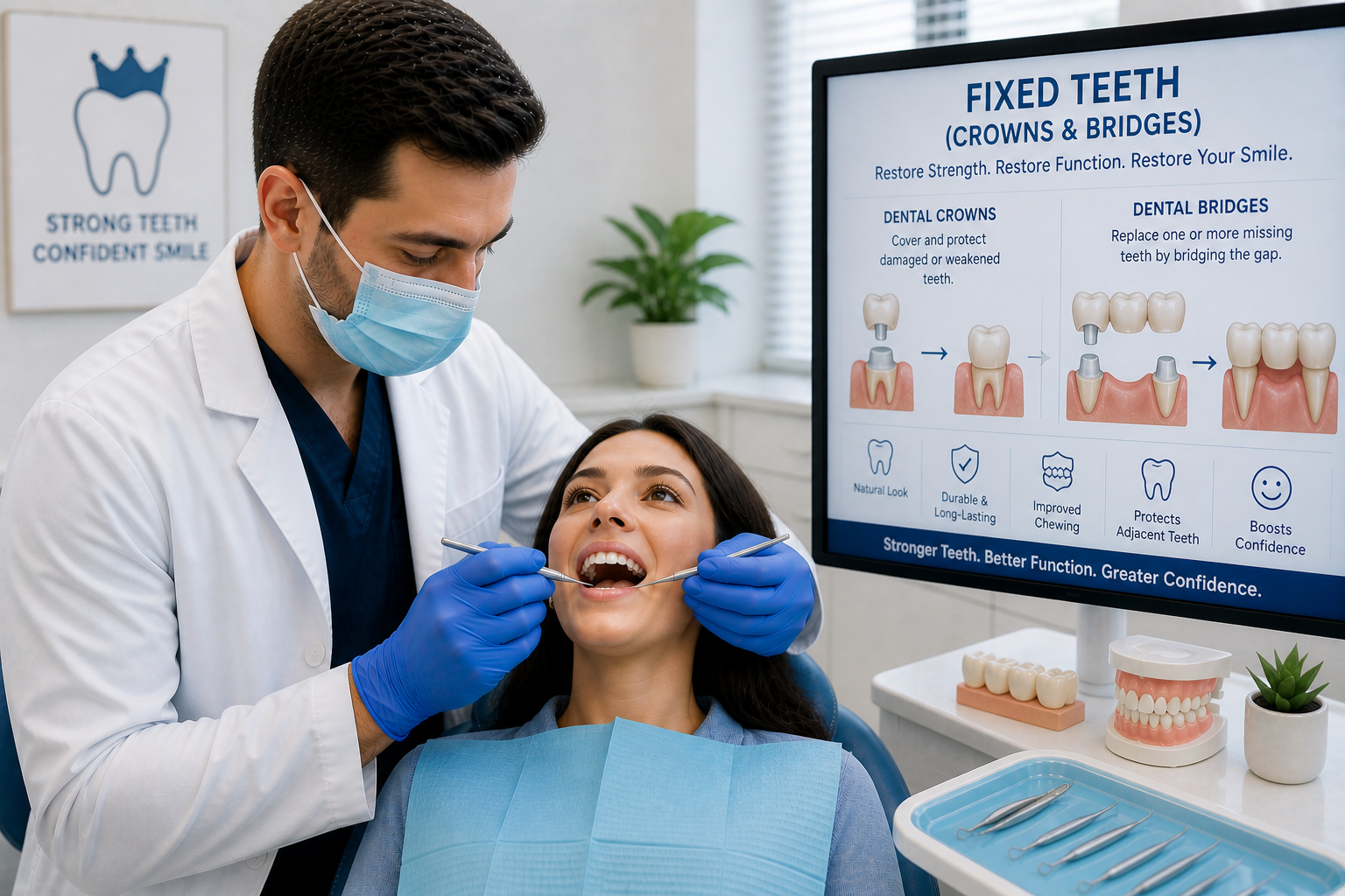 Fixed Teeth (Crowns & Bridges)